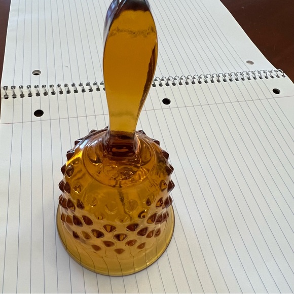 Antique - Amber Glass Bell, orange gold brown dinner bell, decorative bell - Picture 5 of 13